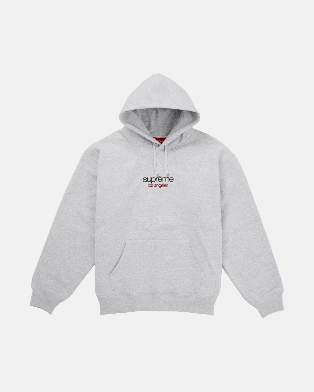 SUPREME FW25 CLASSIC LOGO LOS ANGELES SHOP EXCLUSIVE HOODIE HEATHER GREY