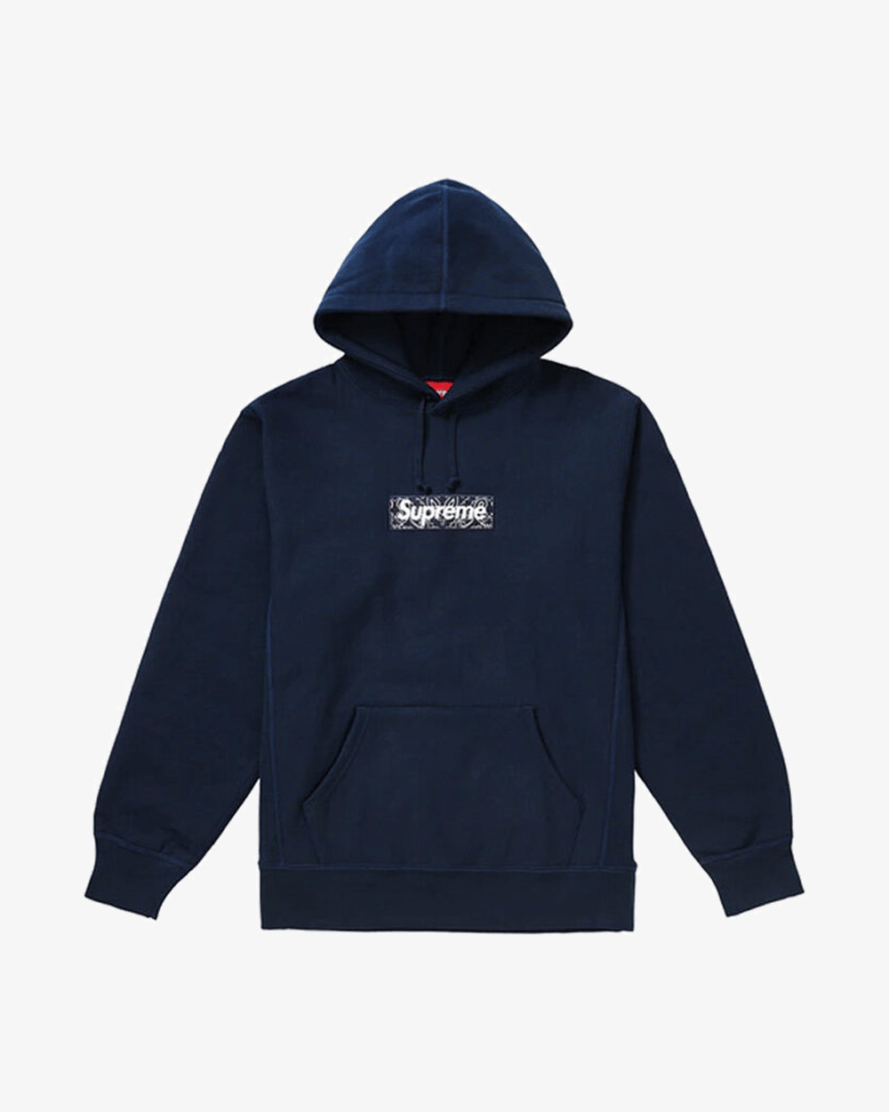 SUPREME FW19 BANDANA BOX LOGO HOODIE NAVY