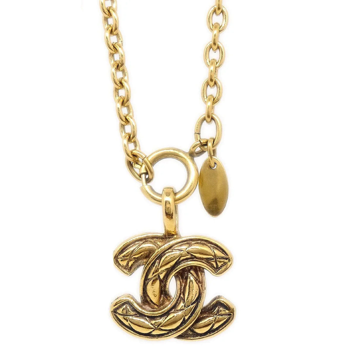 Chanel 1986 - 1994 Quilted CC Chain Necklace 3858