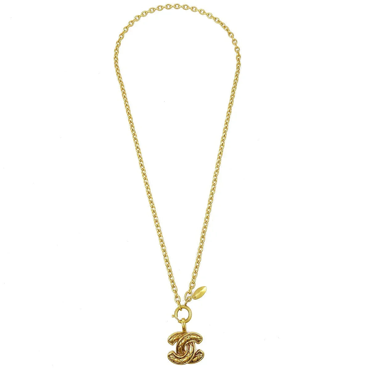 Chanel 1986 - 1994 Quilted CC Chain Necklace 3858