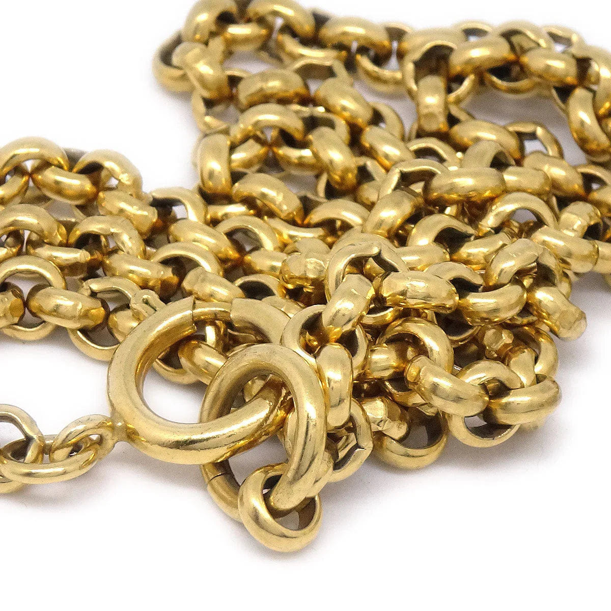 Chanel 1995 Heart Gold Chain Necklace
