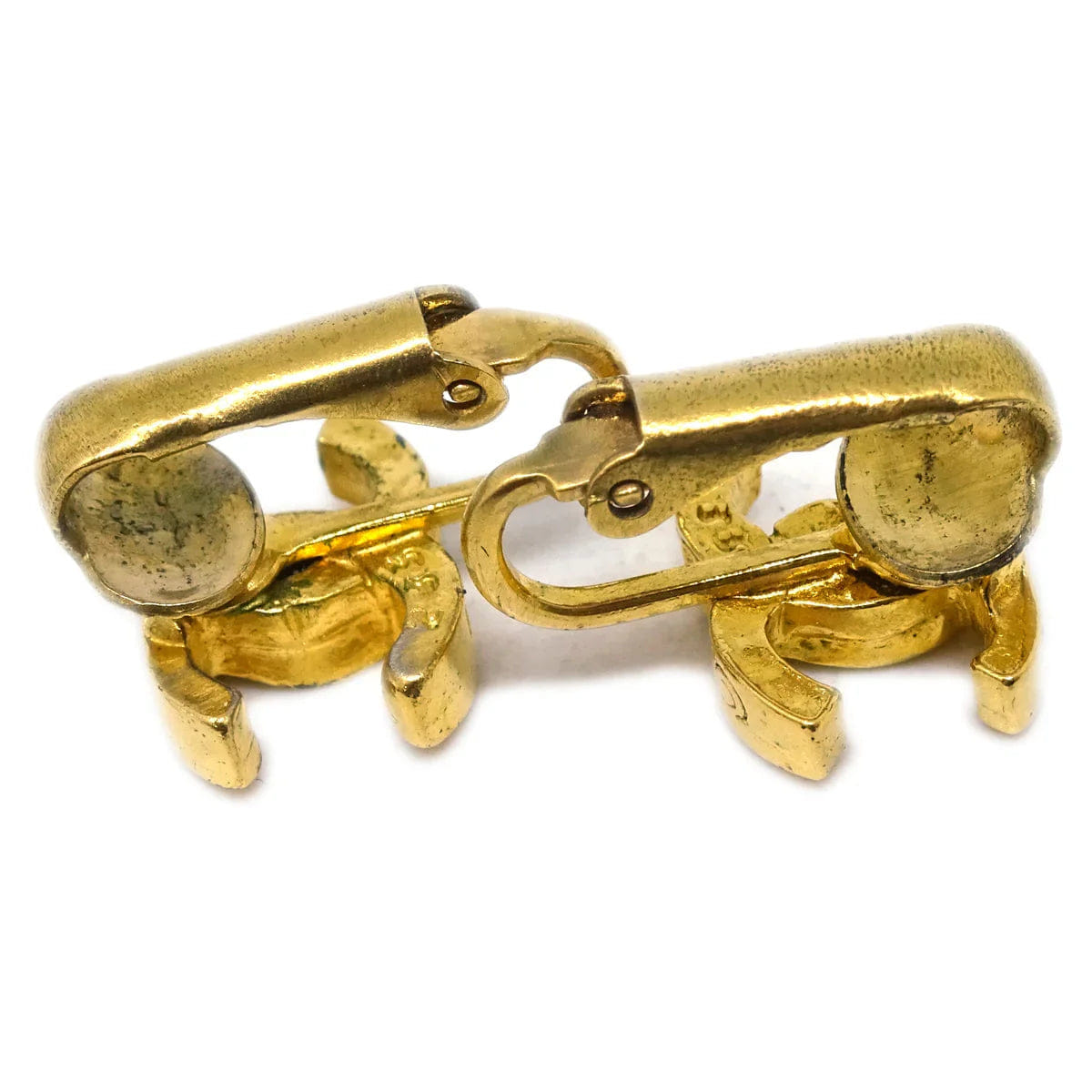 Chanel CC Earrings Clip - On Gold 233