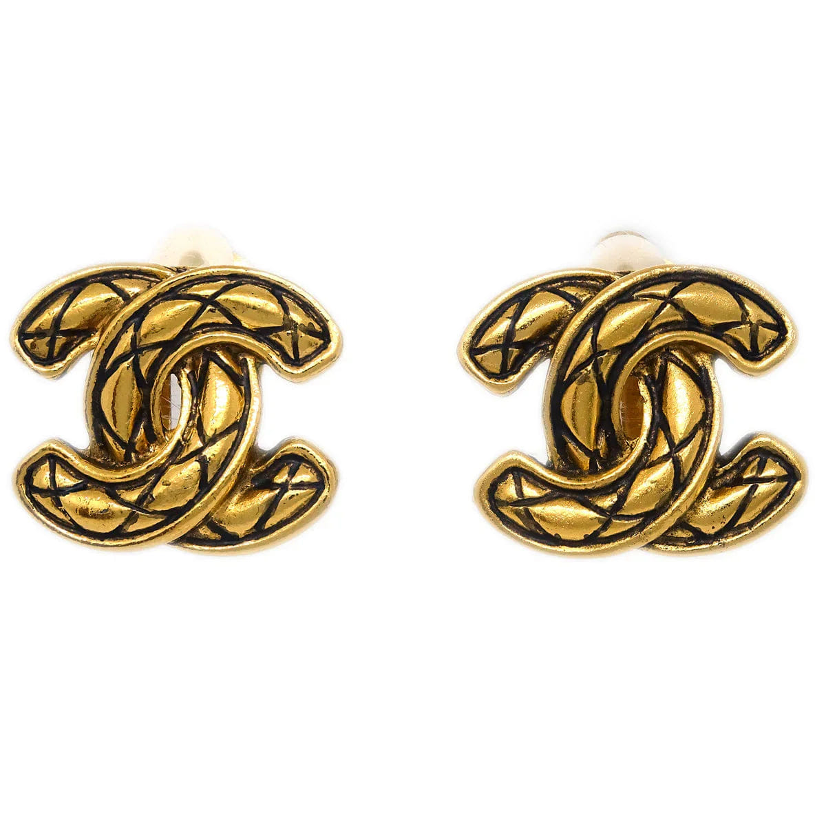Chanel Gold CC Earrings Clip - On 2433