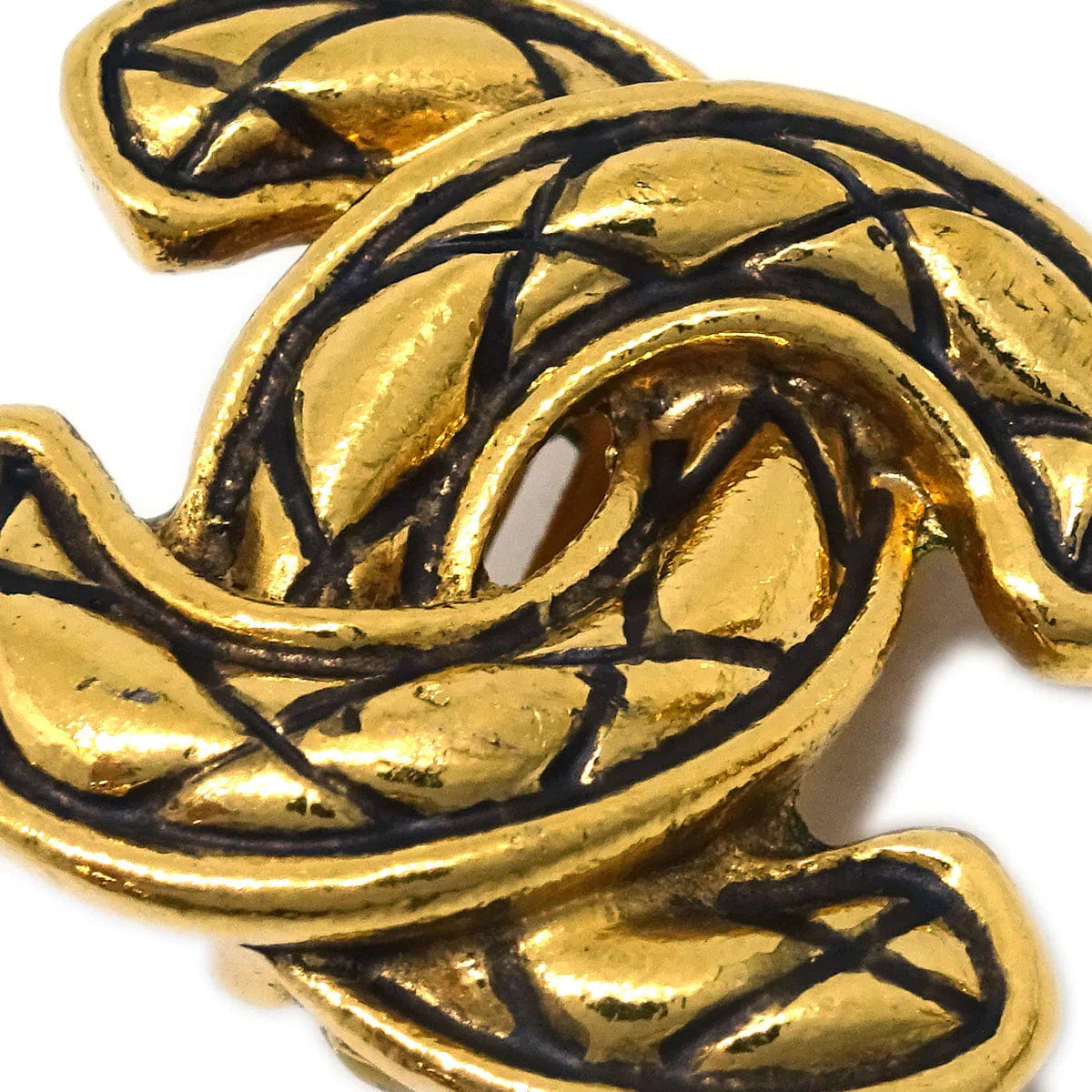 Chanel Gold CC Earrings Clip - On 2433