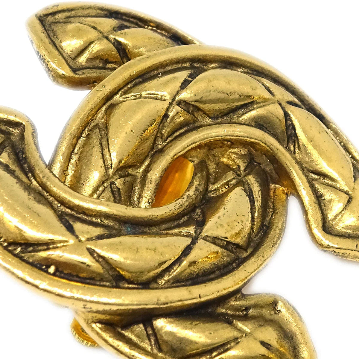 Chanel CC Quilted Earrings Clip - On Gold 2459