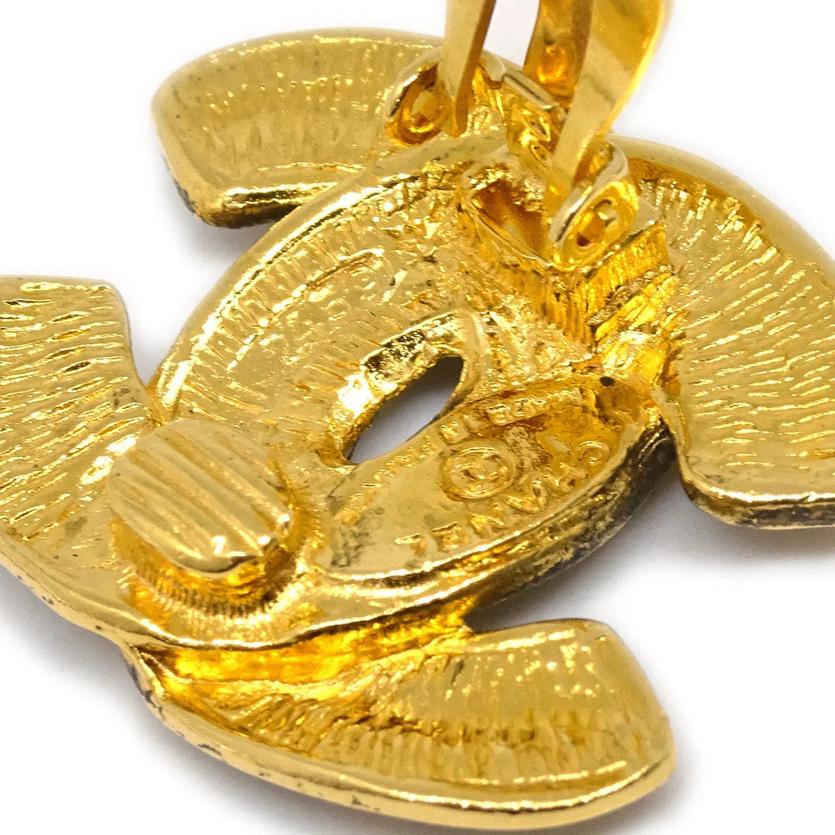 Chanel CC Quilted Earrings Clip - On Gold 2459
