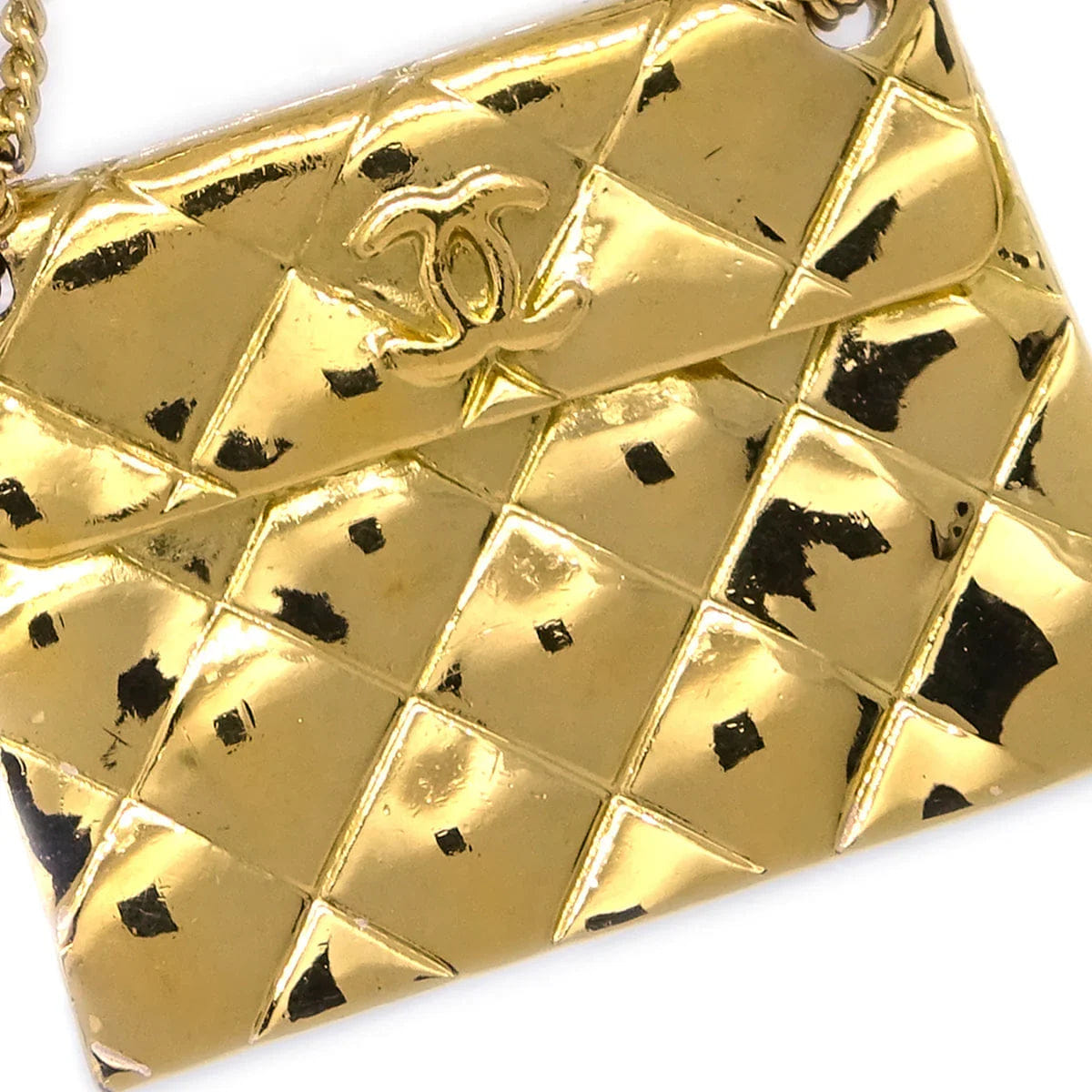 Chanel 1994 Bag Dangle Earrings Clip - On Gold