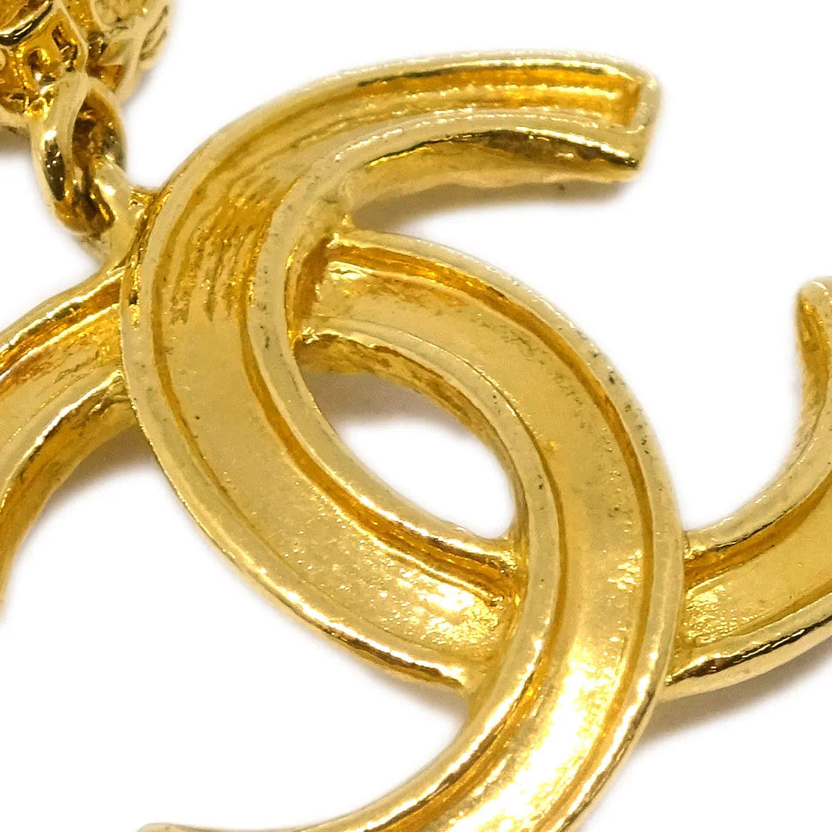 Chanel Gold Dangle Earrings Clip - On 95A