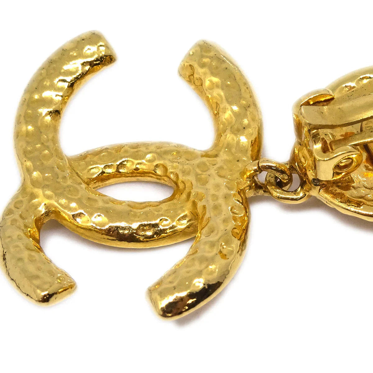 Chanel Gold Dangle Earrings Clip - On 95A