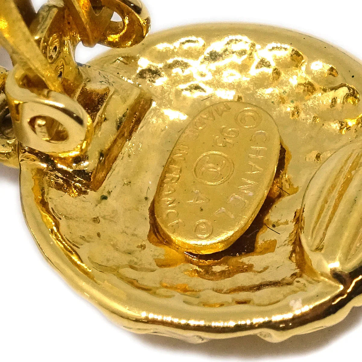 Chanel Gold Dangle Earrings Clip - On 95A