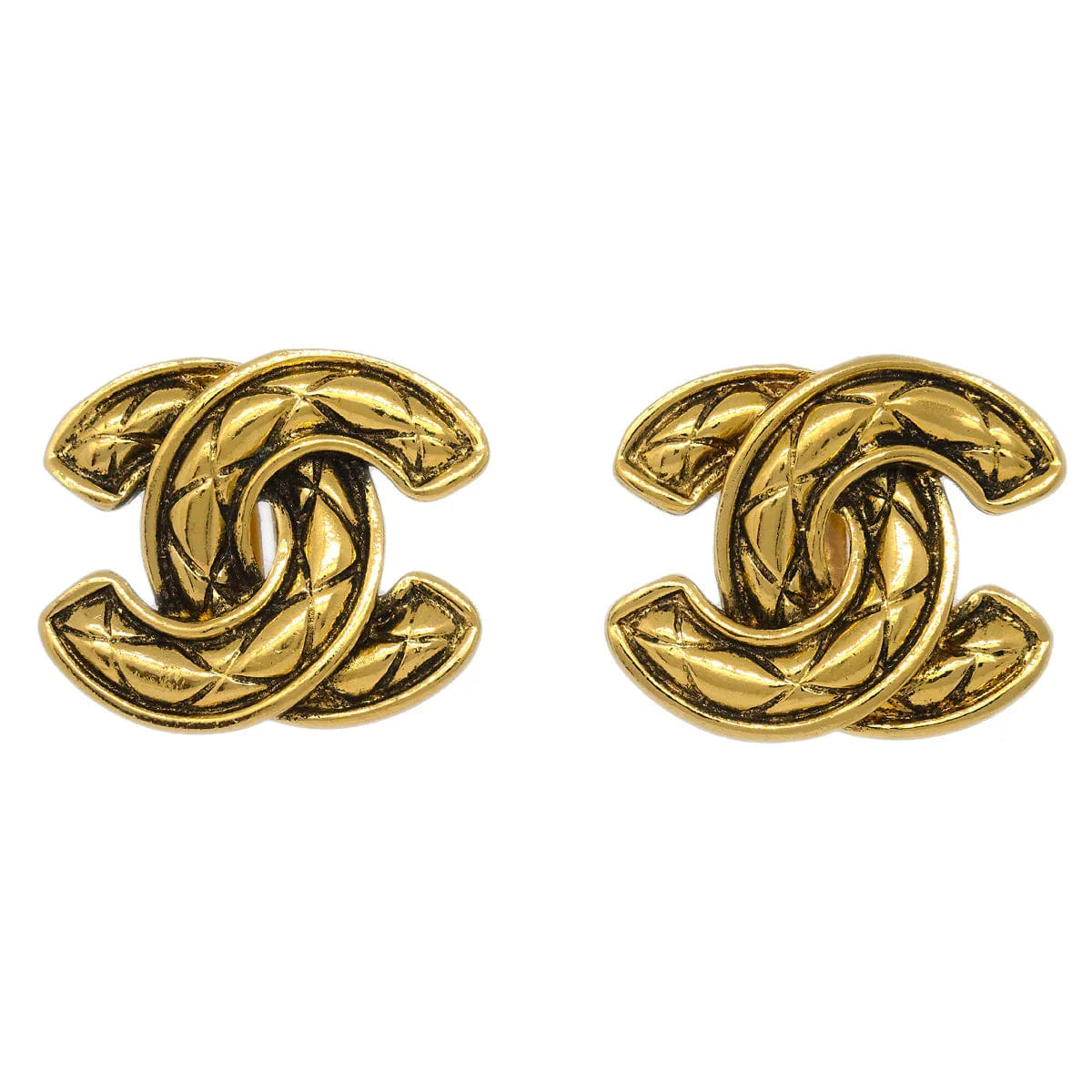 Chanel Gold CC Earrings Clip - On 2459