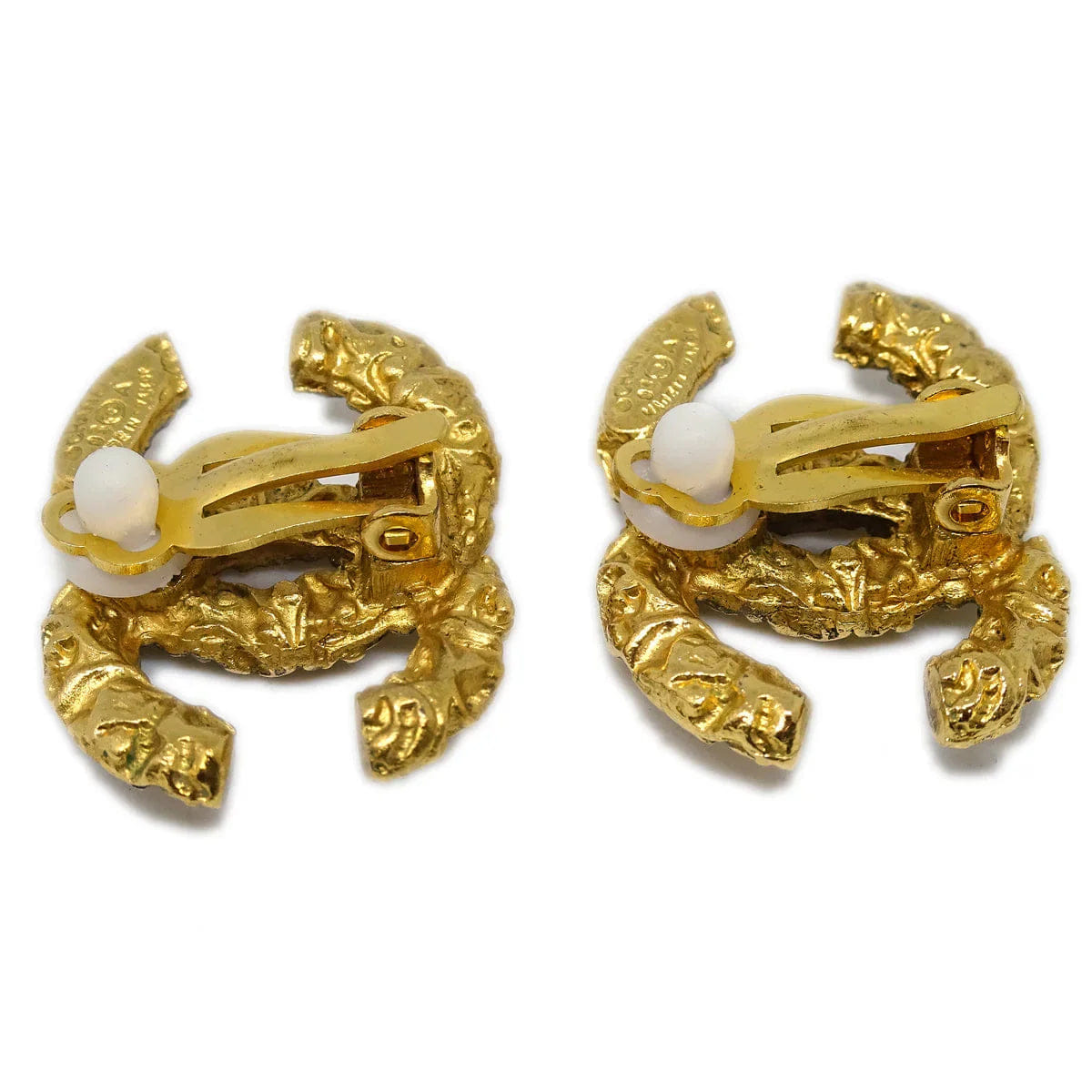 Chanel CC Earrings Clip - On Gold 93A Large