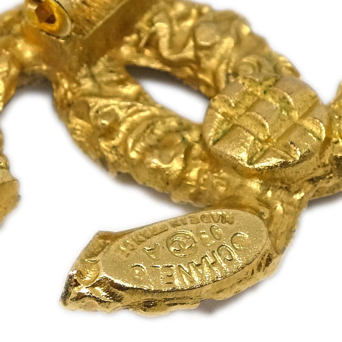 Chanel CC Earrings Clip - On Gold 93A Large