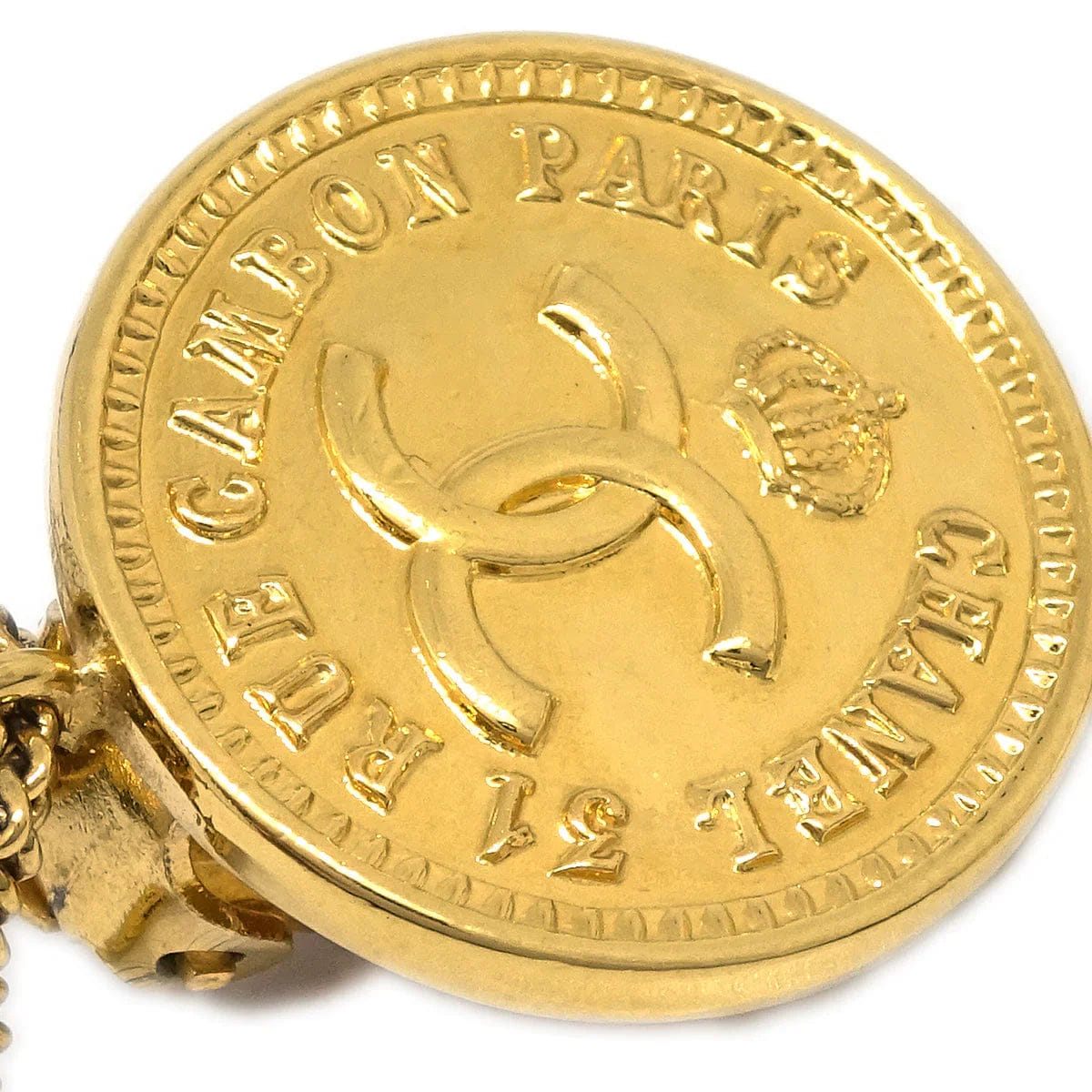 Chanel Gold Bag Dangle Earrings Clip - On