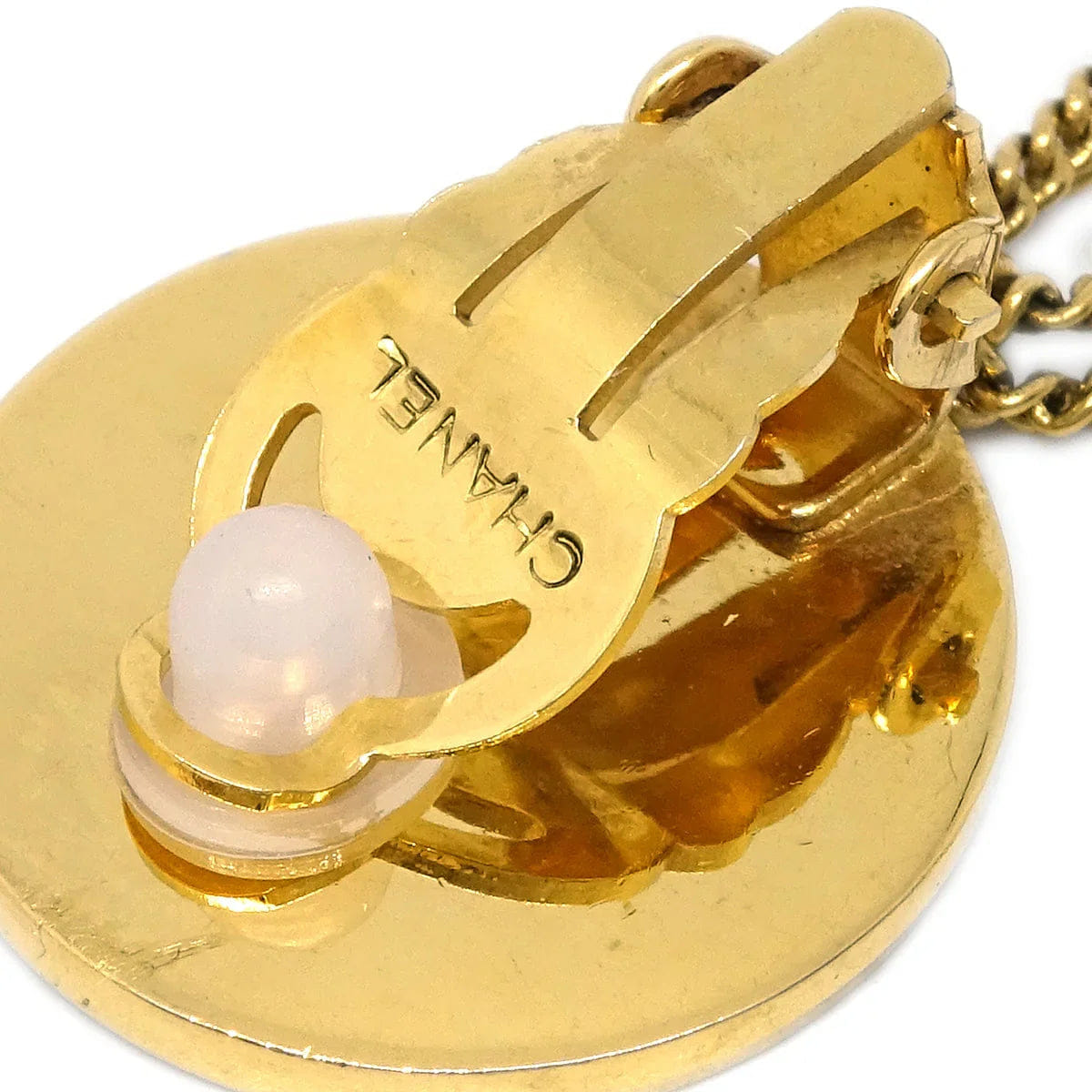 Chanel Gold Bag Dangle Earrings Clip - On