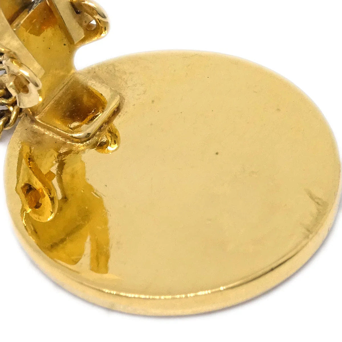 Chanel Gold Bag Dangle Earrings Clip - On