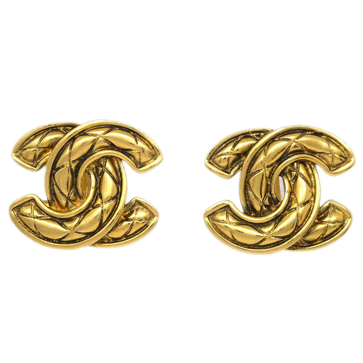 Chanel CC Earrings Clip - On Gold 2459