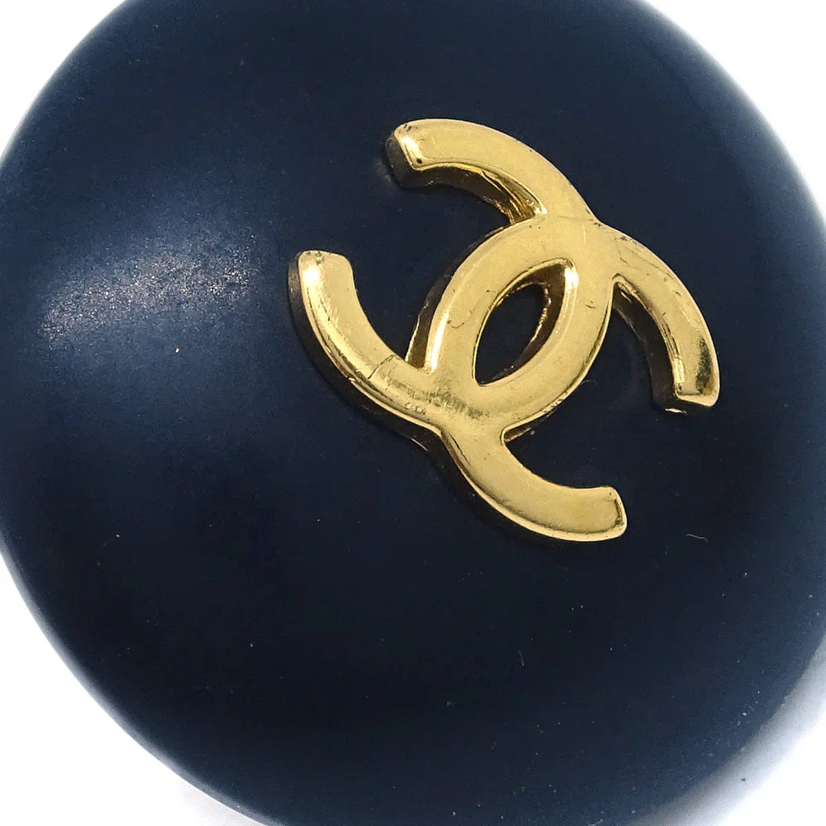 Chanel Black Button Earrings Clip - On 95A