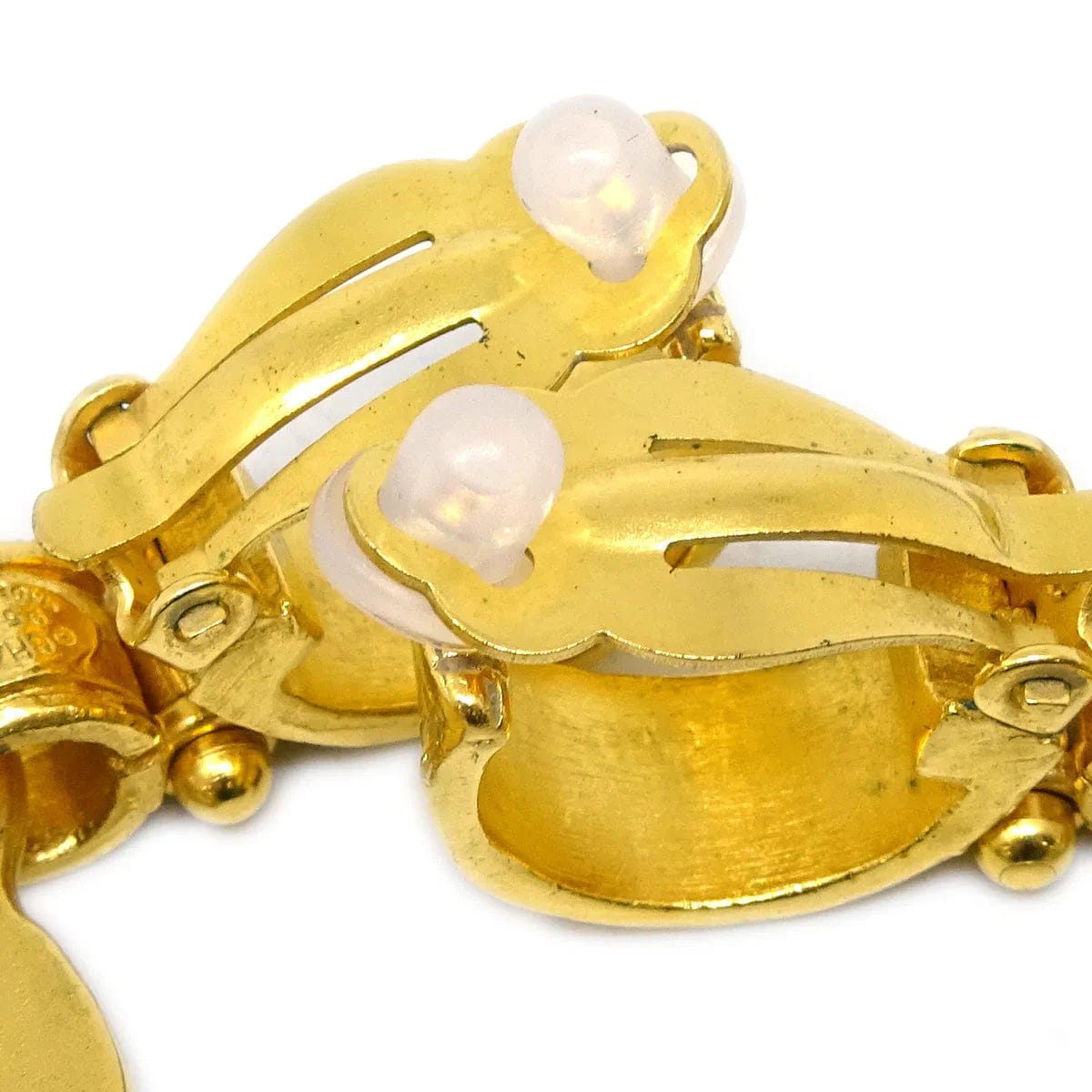 Chanel Dangle Heart Earrings Gold Clip - On 95P