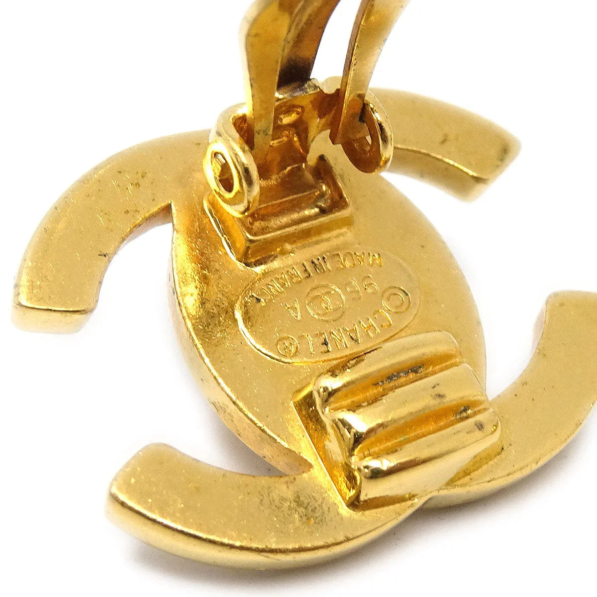 Chanel Rhinestone Turnlock Earrings Clip - On Small 96A