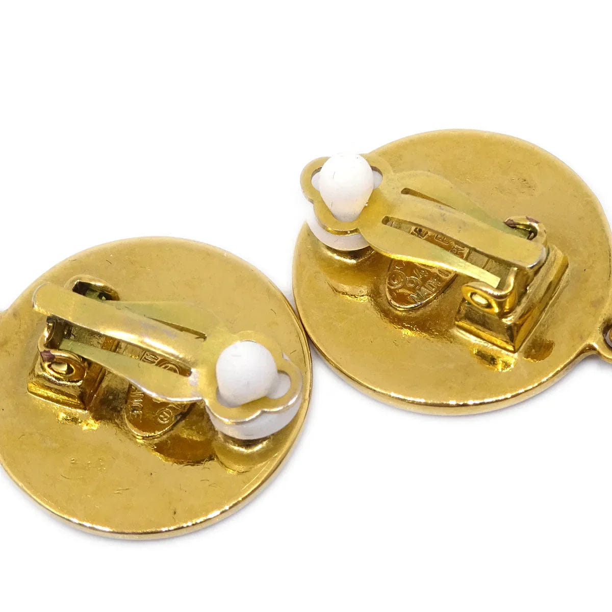 Chanel Gold Bag Dangle Earrings Clip - On 94P