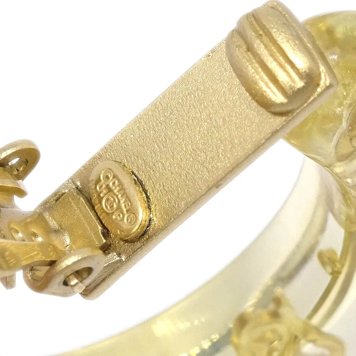 Chanel Hoop Crescent Moon Earrings Clip - On Gold 01P