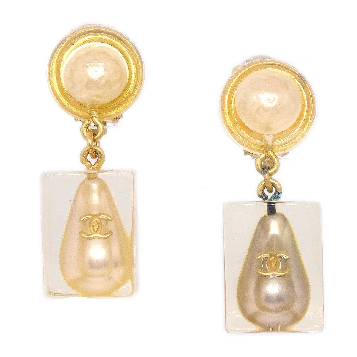 Chanel Imitation Pearl Shaking Earrings Clip - On 97P