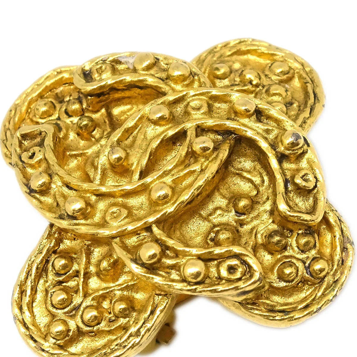 Chanel Cross Earrings Clip - On Gold 94A