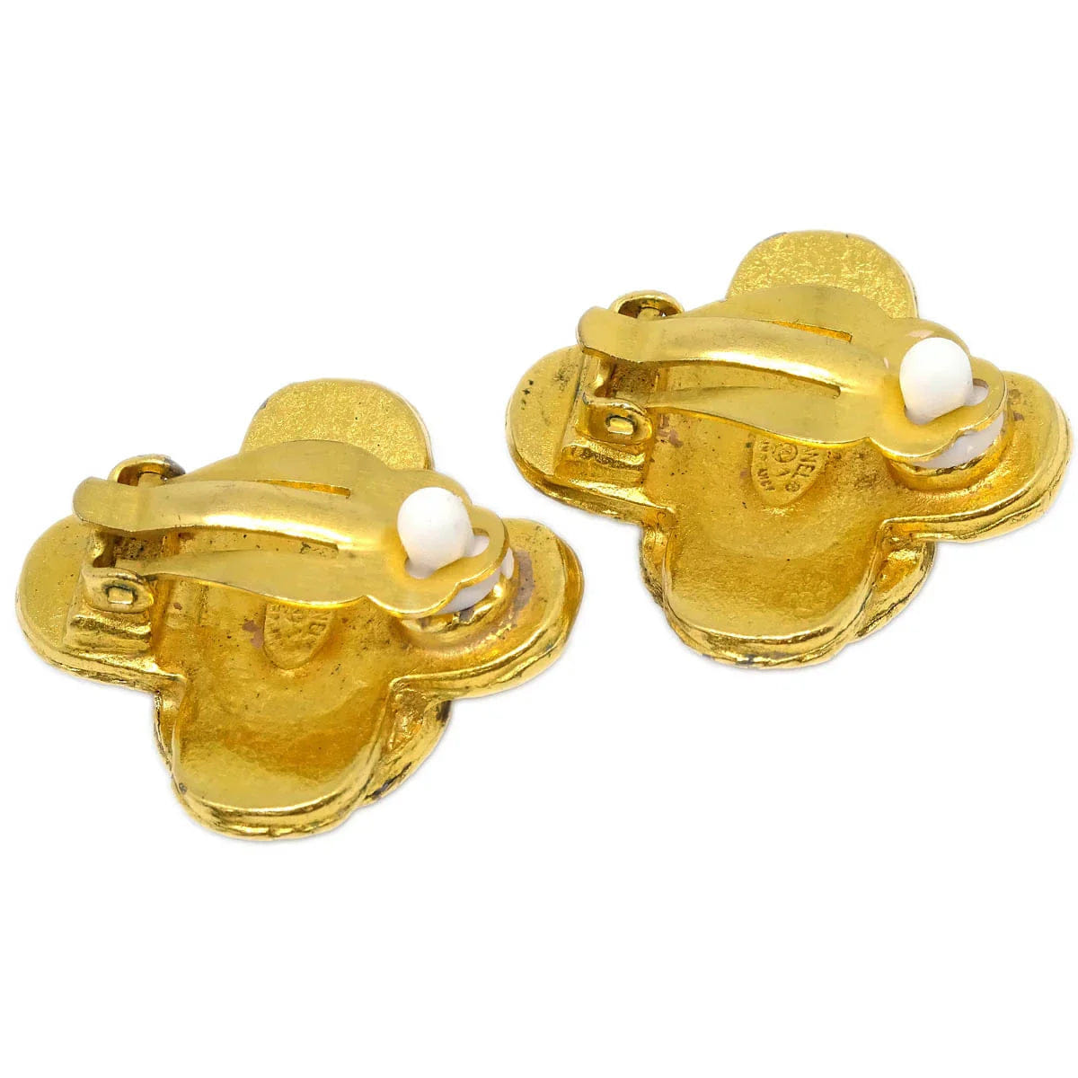 Chanel Cross Earrings Clip - On Gold 94A