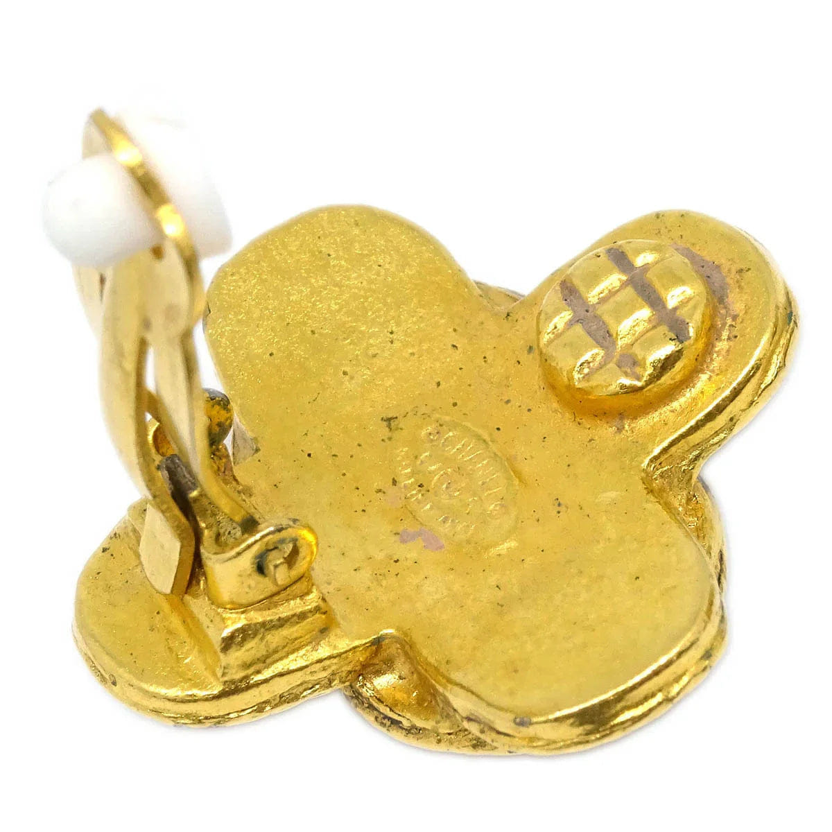 Chanel Cross Earrings Clip - On Gold 94A