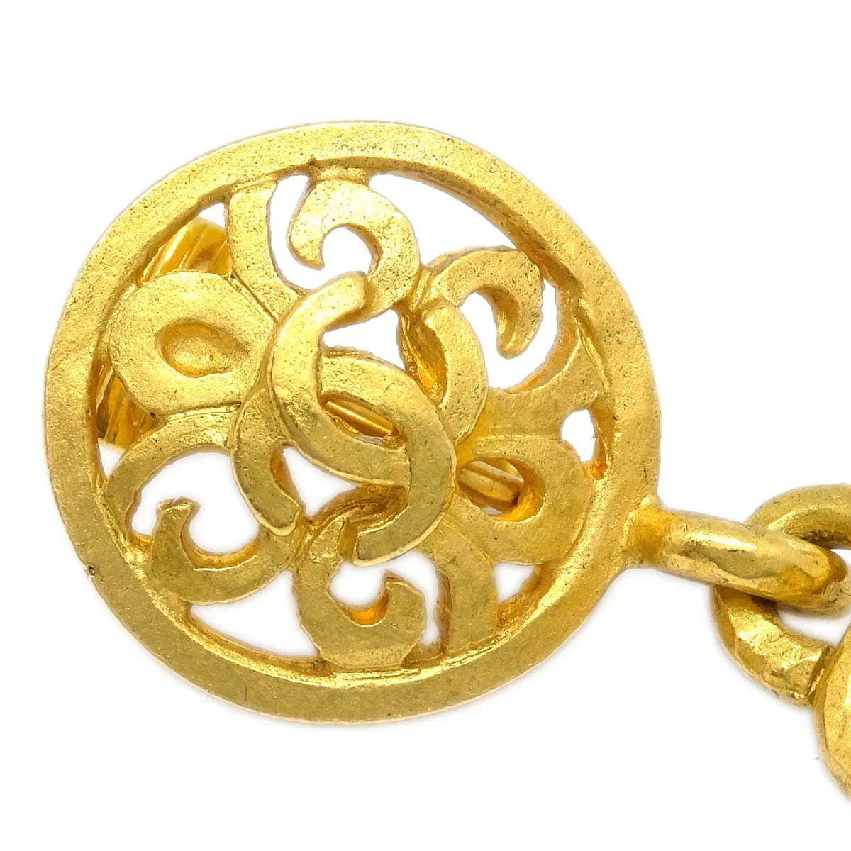 Chanel Dangle Bell Earrings Clip - On Gold 95P