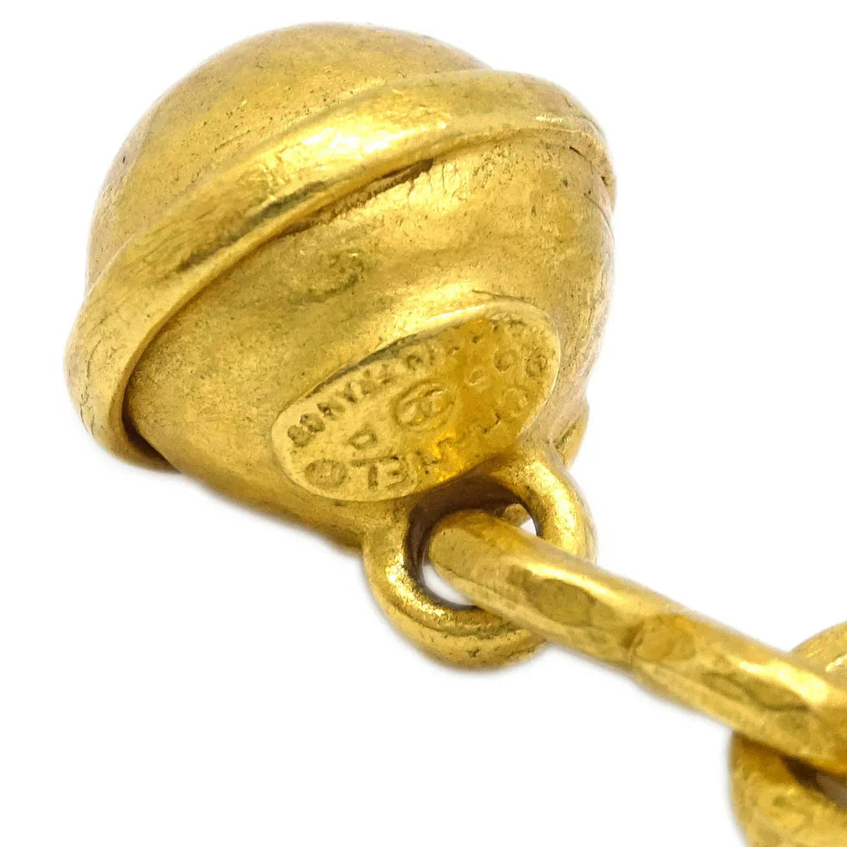 Chanel Dangle Bell Earrings Clip - On Gold 95P