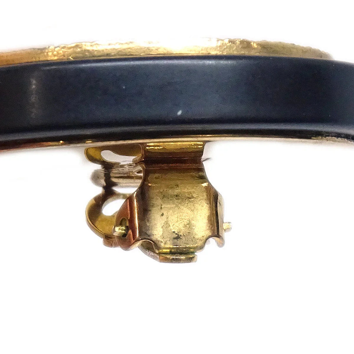 Chanel 1993 Black & Gold Button Earrings Clip - On 28