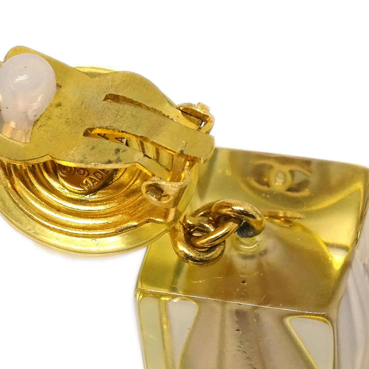 Chanel Dangle Earrings Clip - On Gold 97P