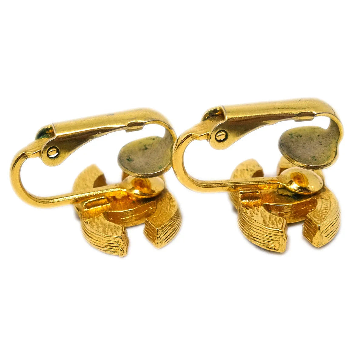 Chanel Gold CC Earrings Rhinestone Clip - On 2092
