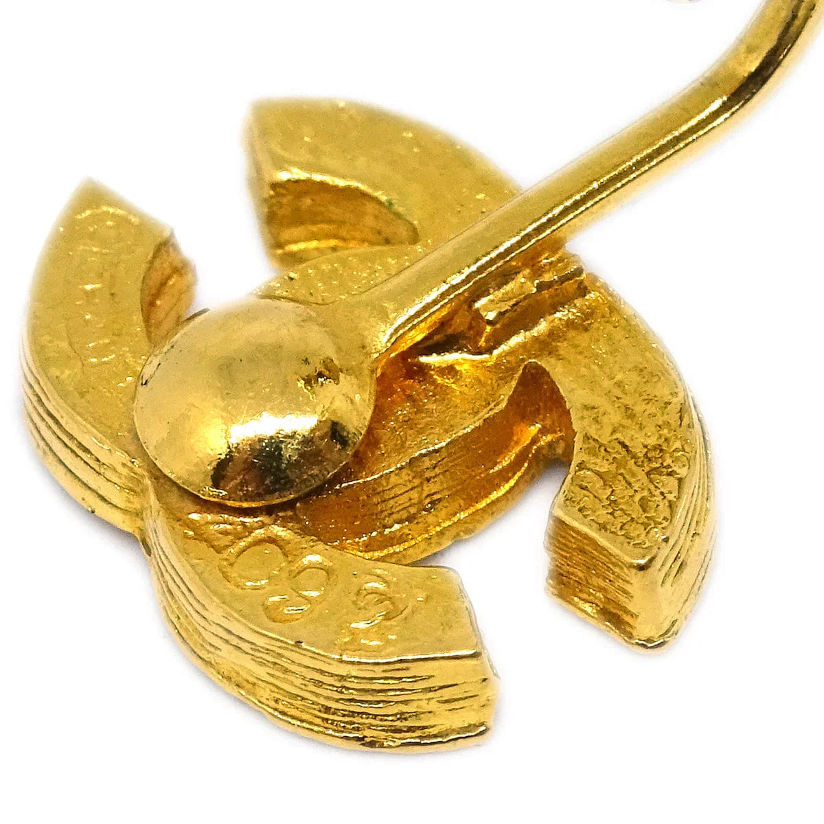 Chanel Gold CC Earrings Rhinestone Clip - On 2092
