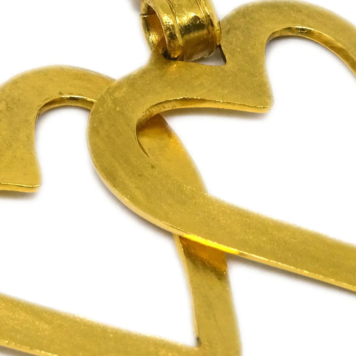 Chanel Heart Dangle Earrings Gold Clip - On 95P