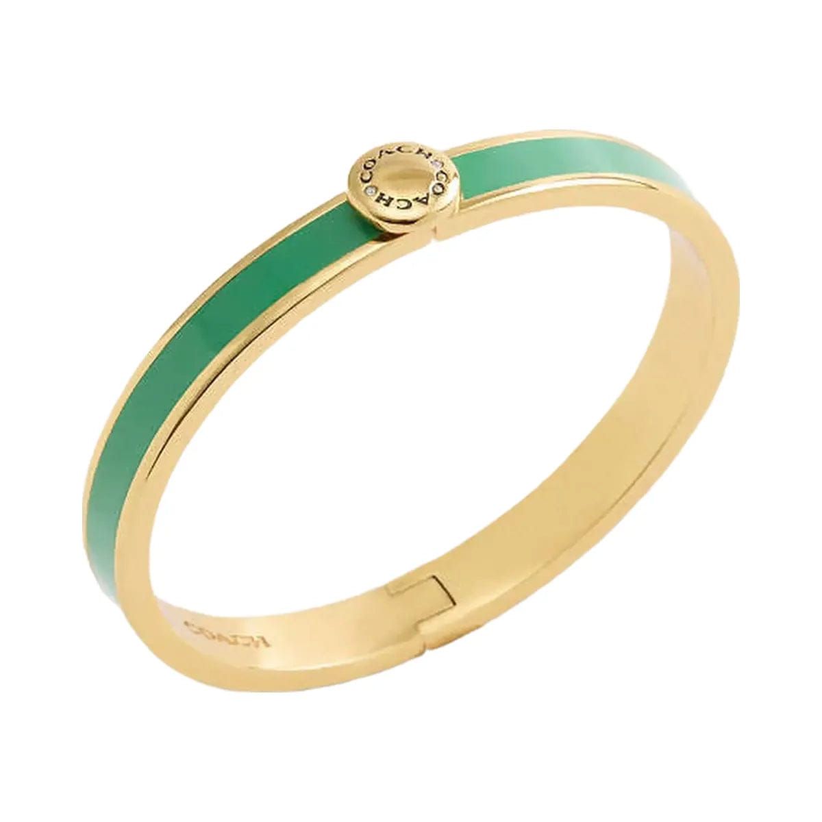 Coach Coach Rivet Enamel Hinged Bangle Gold - Green