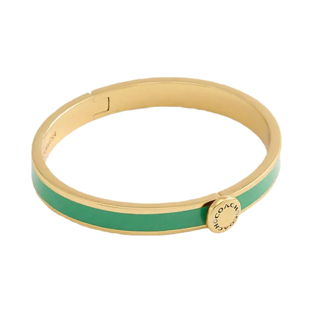 Coach Coach Rivet Enamel Hinged Bangle Gold - Green