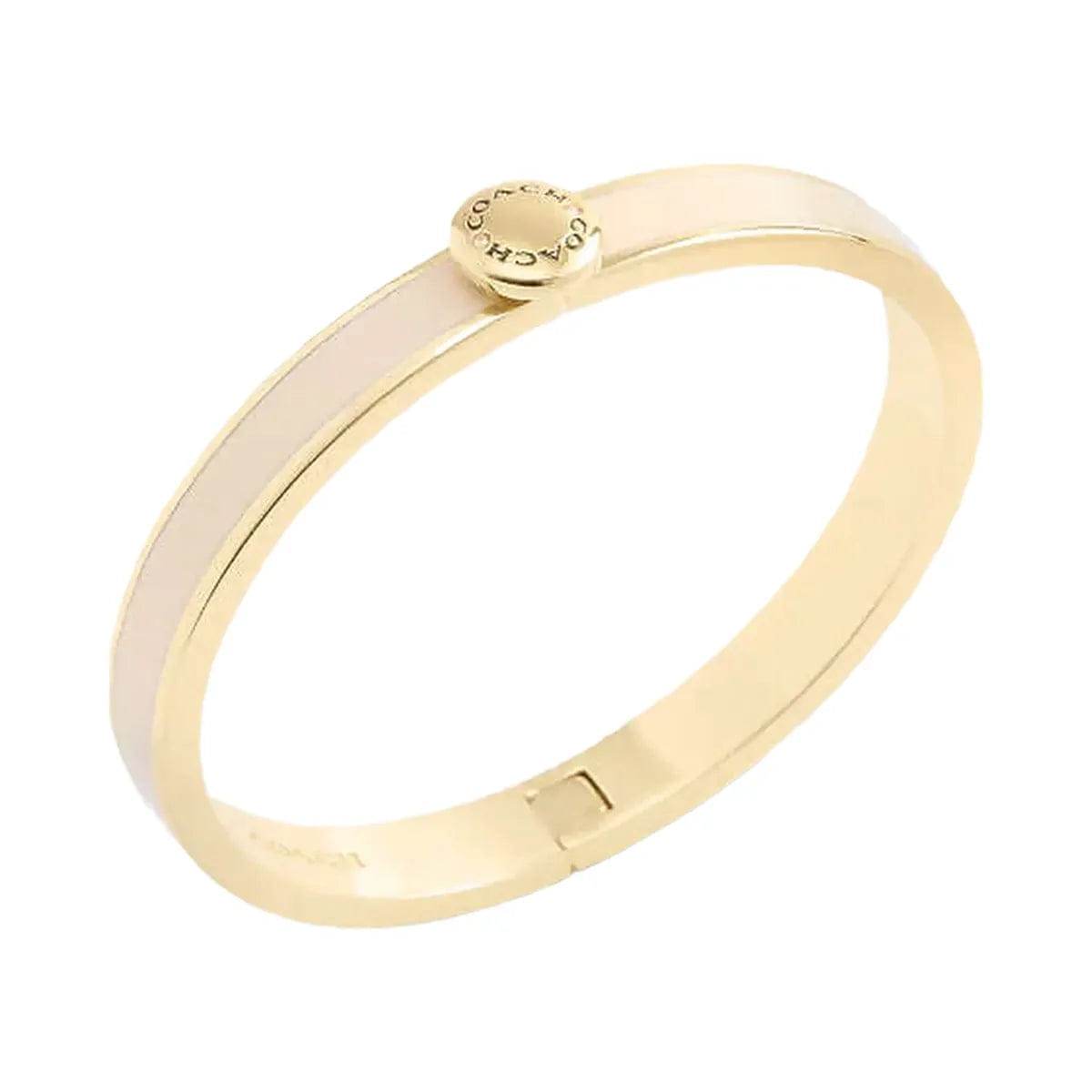Coach Coach Rivet Enamel Hinged Bangle Gold - Chalk
