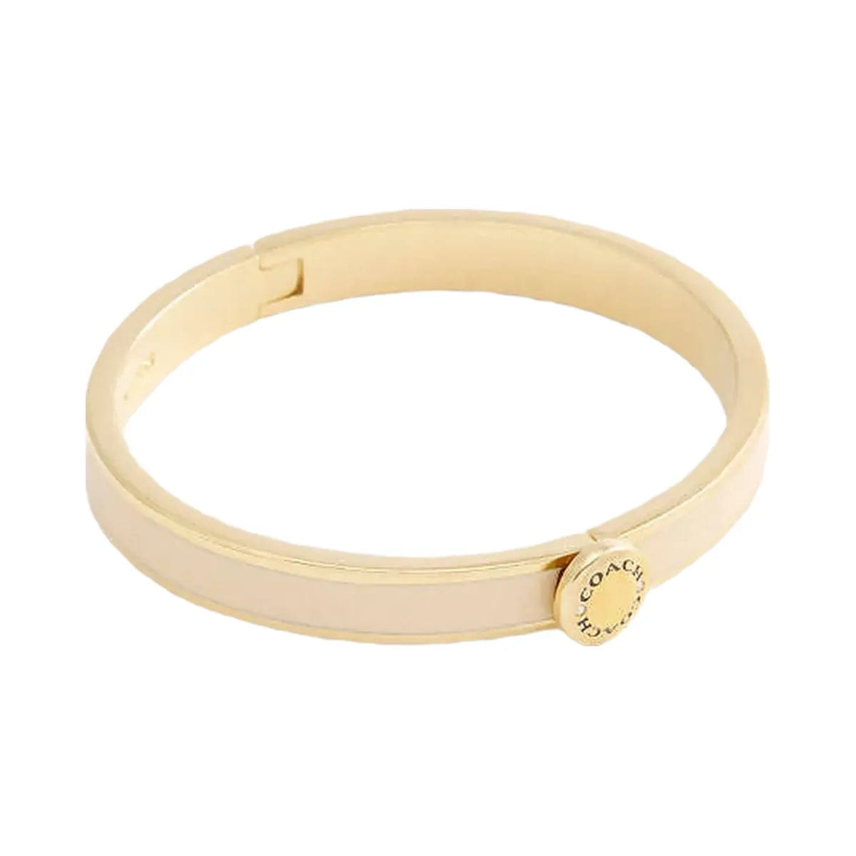 Coach Coach Rivet Enamel Hinged Bangle Gold - Chalk