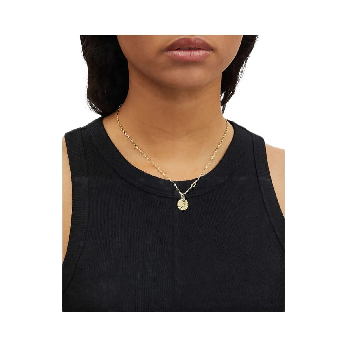 Coach Capricorn Coin Pendant Necklace Gold