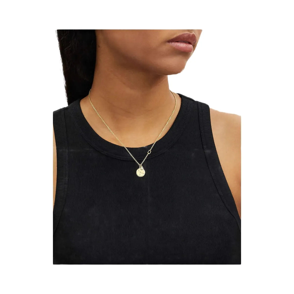 Coach Cancer Coin Pendant Necklace Gold