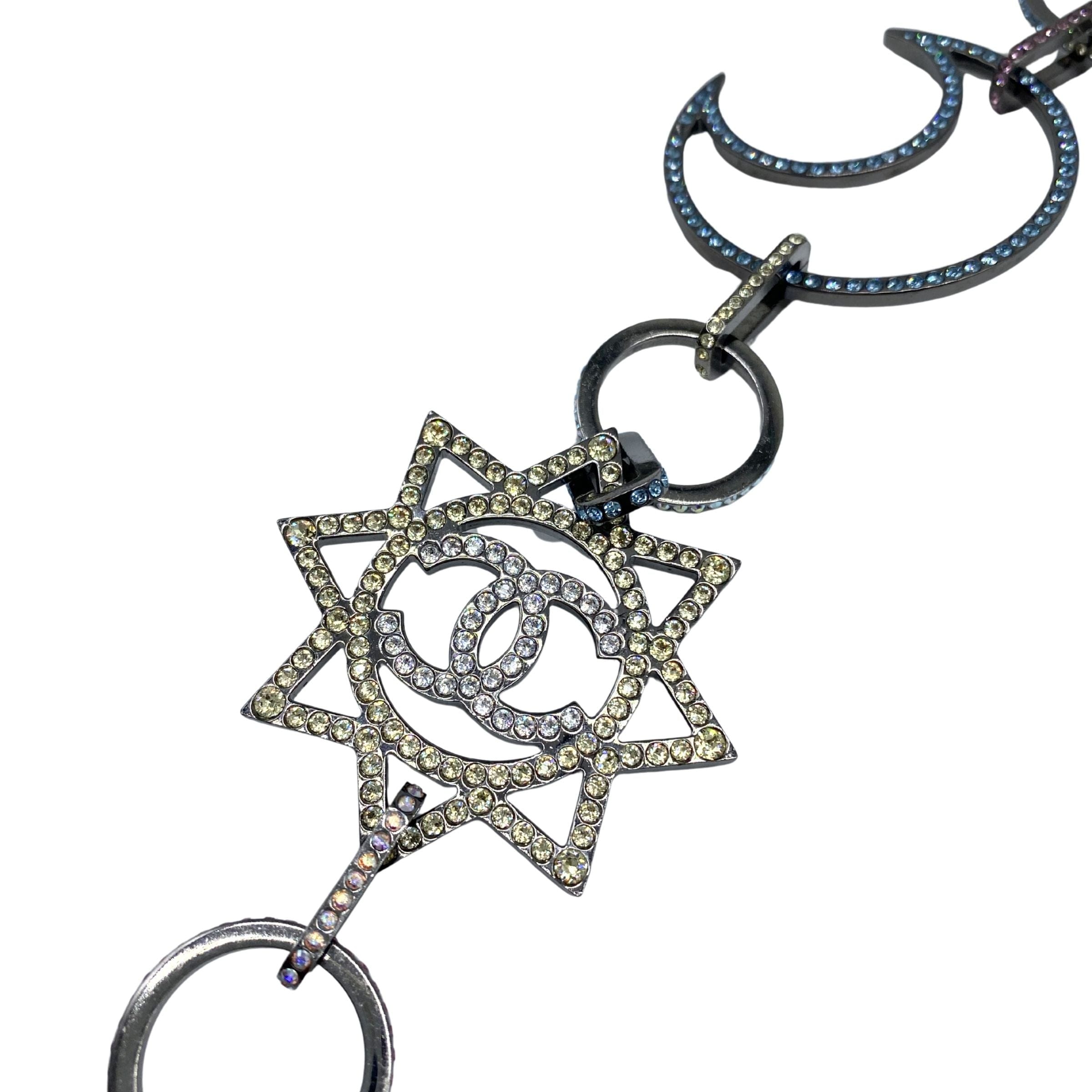 Chanel Ruthenium Crystal Silver Moon Star Belt