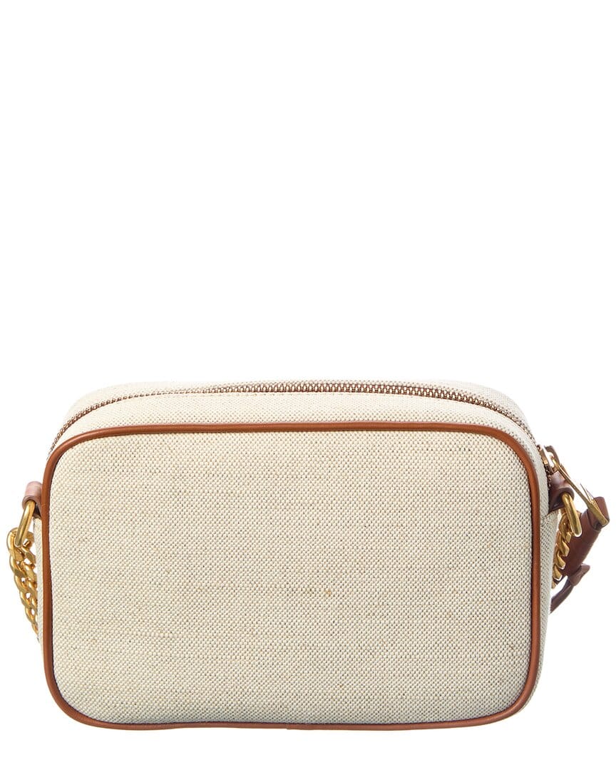 Balmain Logo Canvas & Leather Crossbody