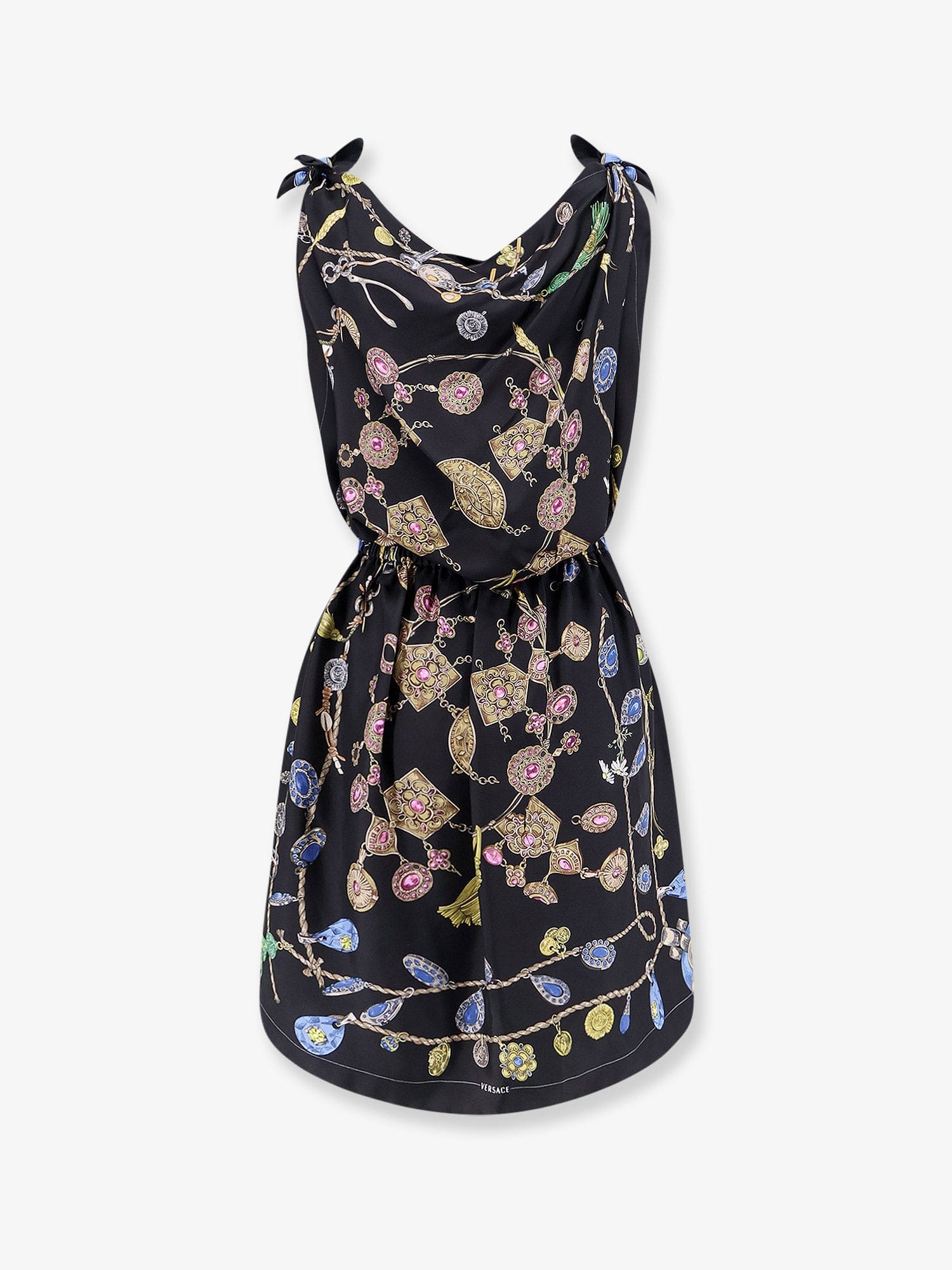 Versace Printed silk twill midi dress