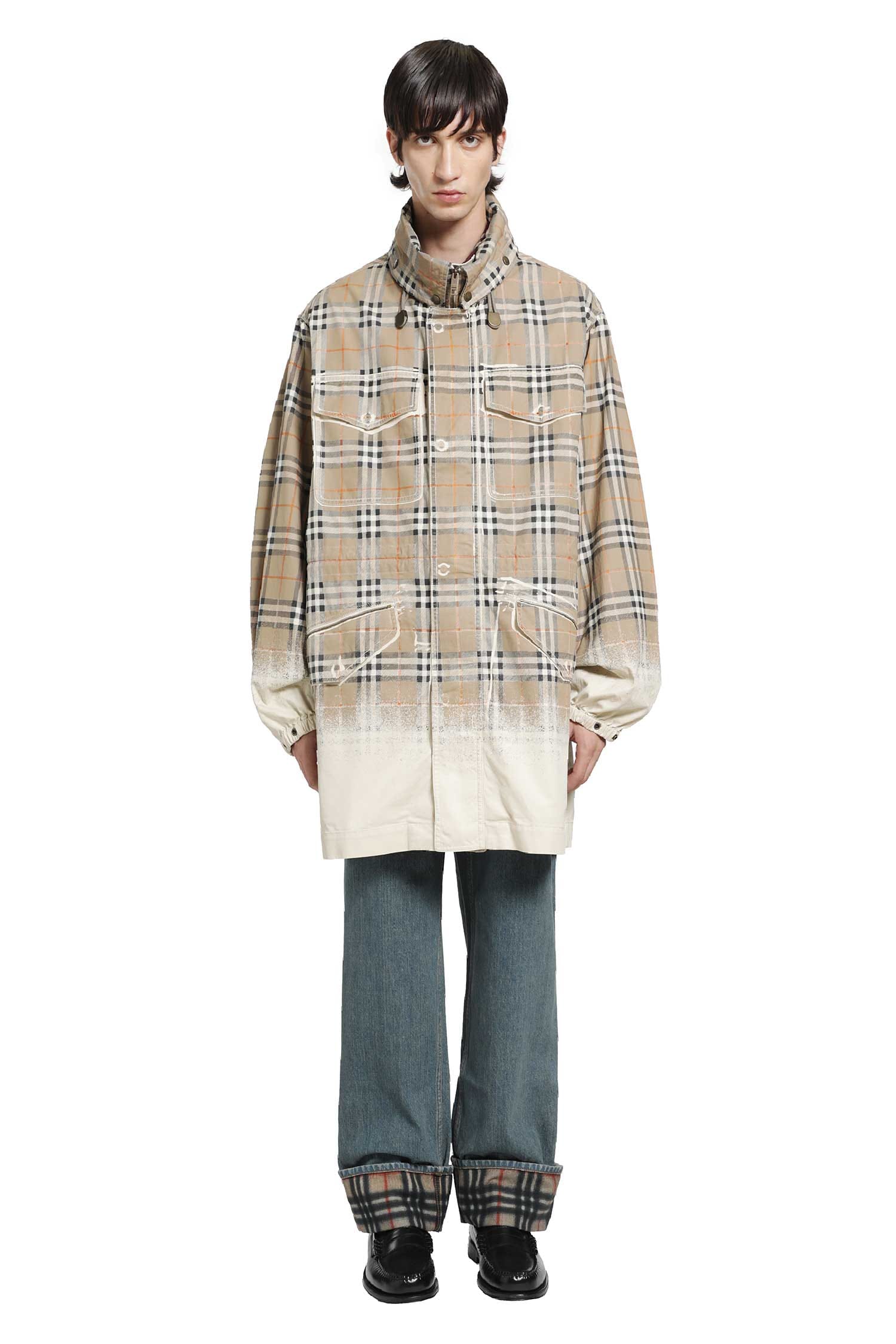 Burberry Gradient Check Cotton Gabardine Parka