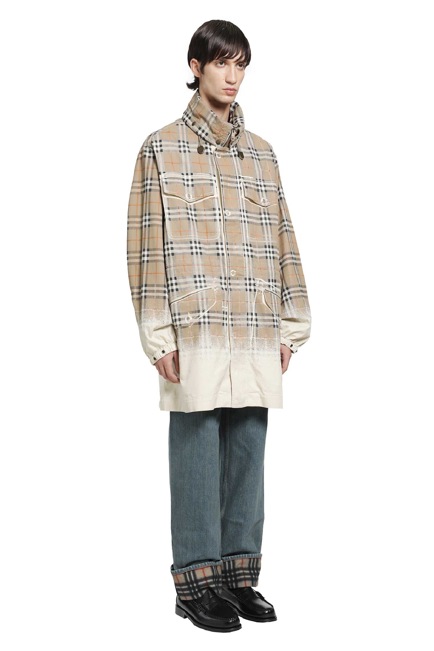 Burberry Gradient Check Cotton Gabardine Parka