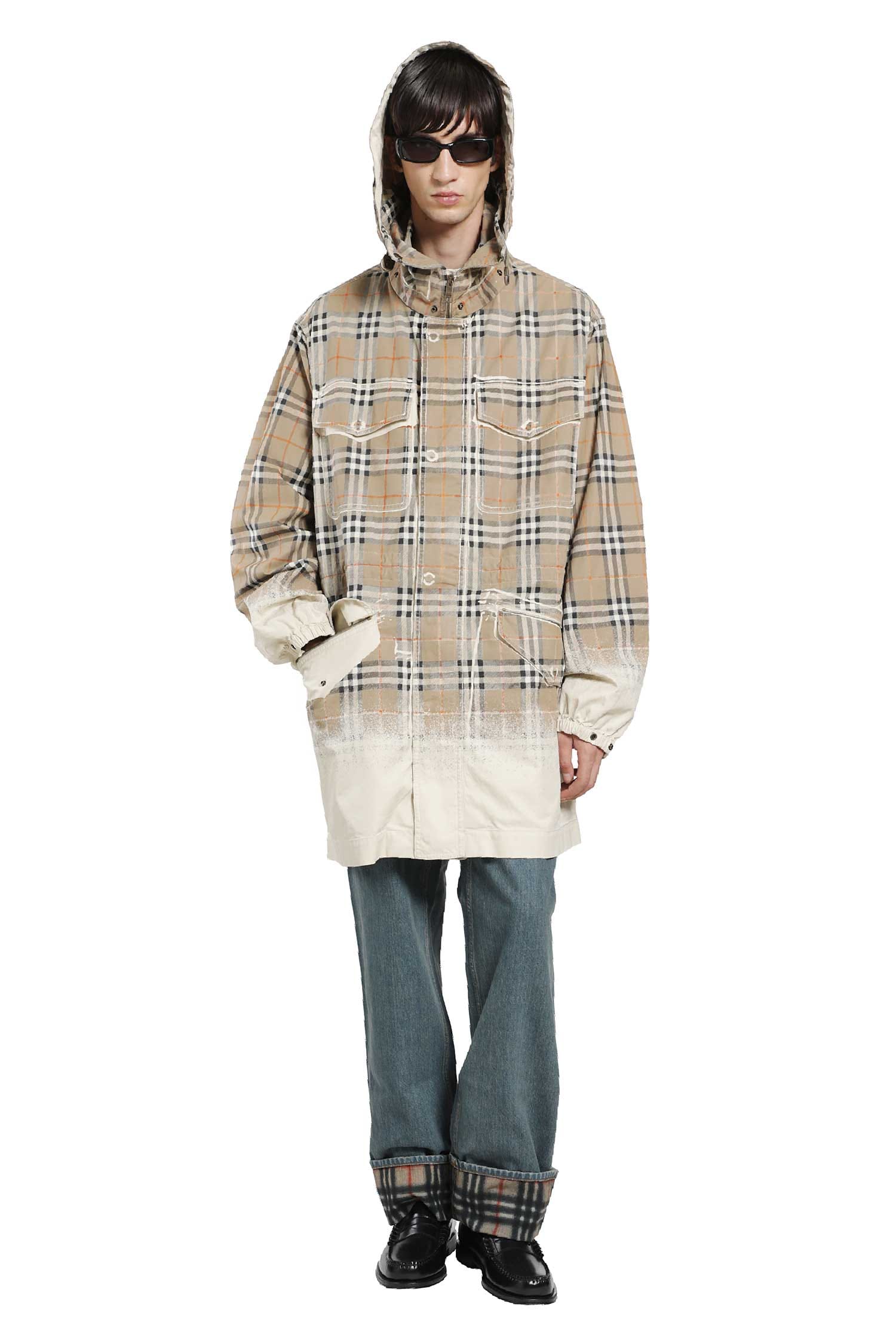 Burberry Gradient Check Cotton Gabardine Parka