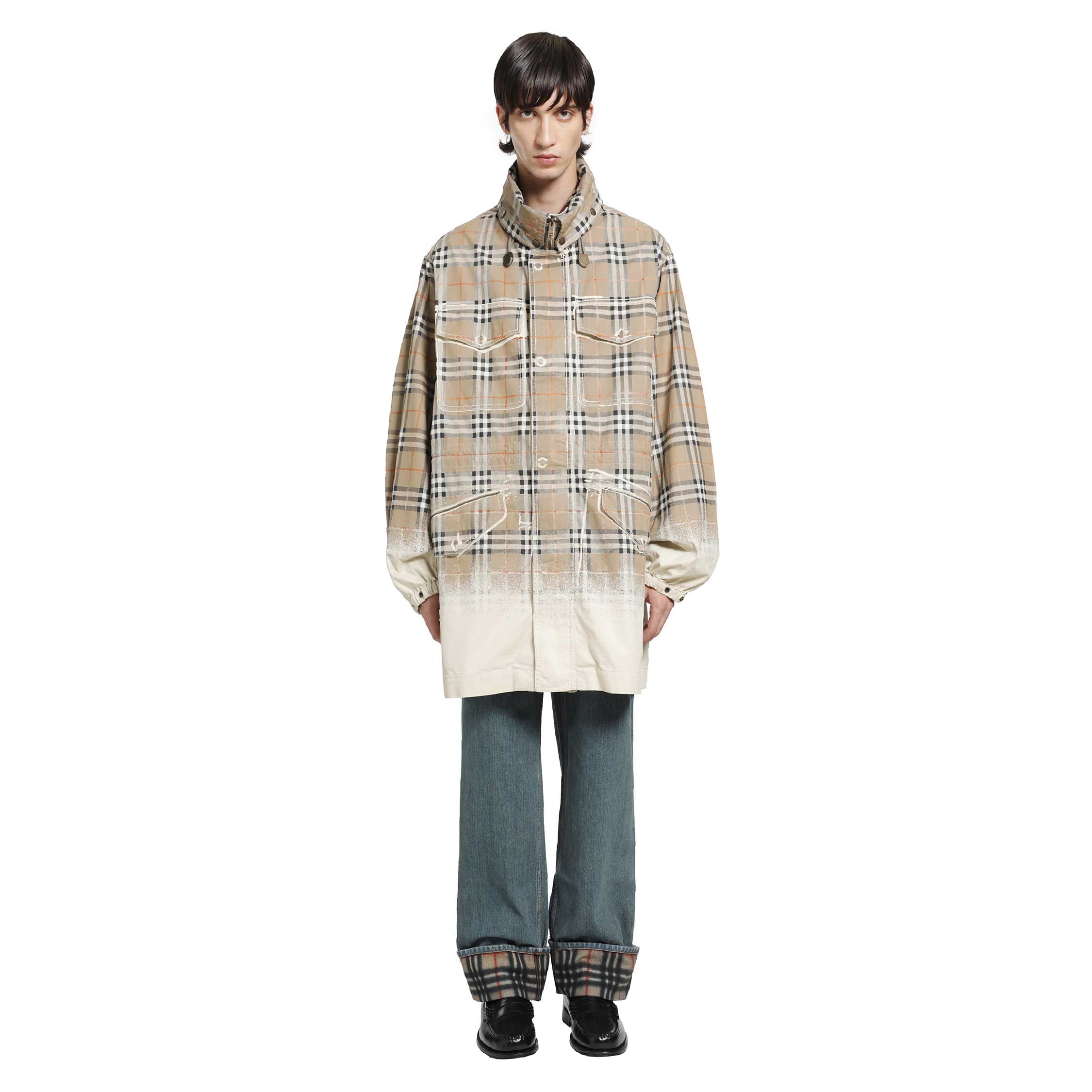 Burberry Gradient Check Cotton Gabardine Parka